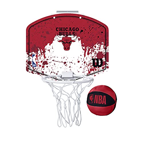 Wilson Mini Panier de Basket, NBA TEAM MINI HOOP, CHICAGO BULLS, plastique